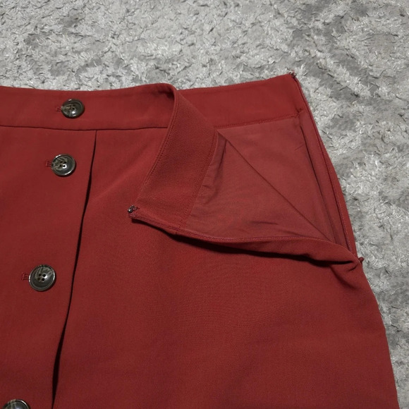 ANN TAYLOR FACTORY Nwt Rust Spice Faux Button Front Mini A-line Skirt, Size 16 - Picture 6 of 13